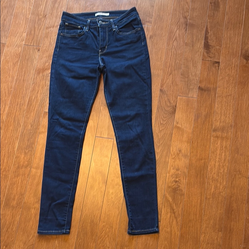 Levi's Deep Indigo High Ride Skinny Jeans